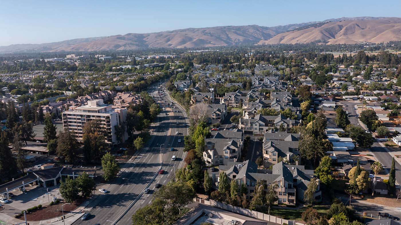 Fremont, CA birds-eye view